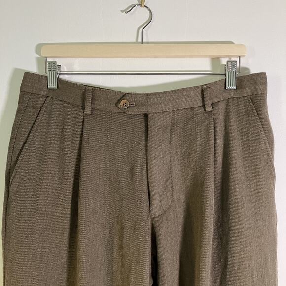 Joseph Abboud Pants Mens 33R Brown Wool American Soft Nordstrom Made USA Dress - Picture 10 of 16